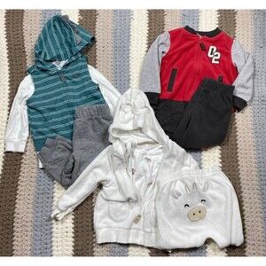 Carter’s Baby Boy 3-Piece Outfit Sets – Size 12M – Cozy Bundle